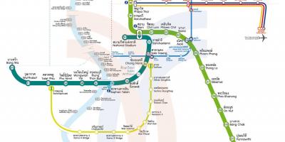 Карта на маршрута на метрото на картата Банкок