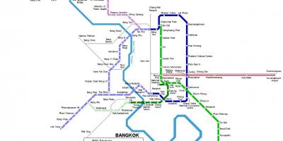 Карта на метрото в Банкок Тайланд