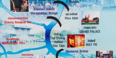 Карта на река Чао прая в Банкок