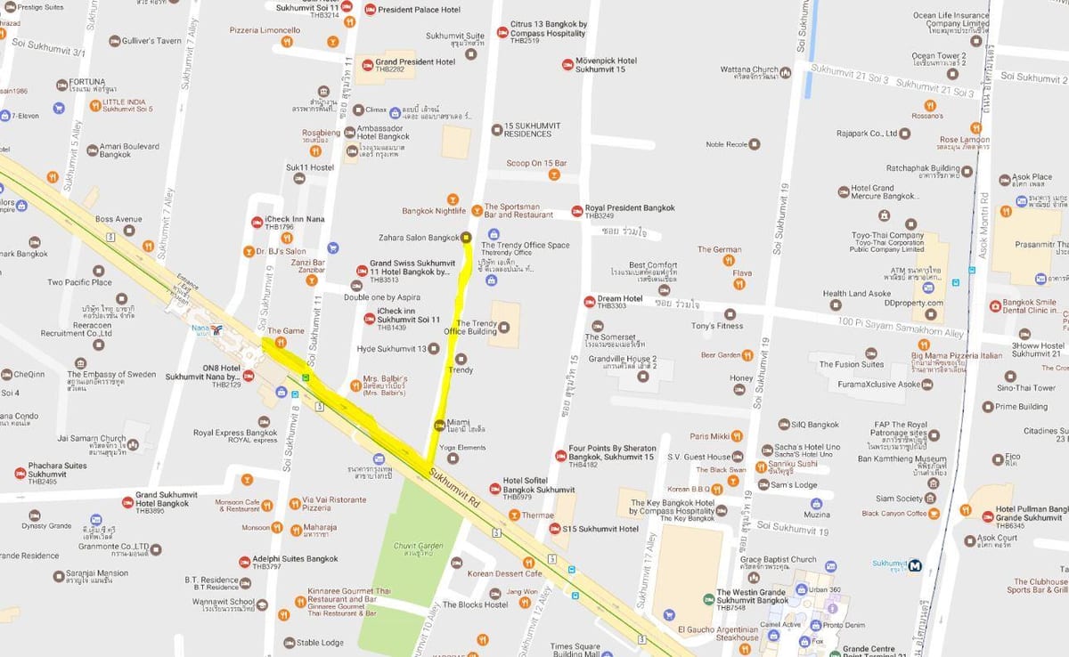 карта на сукхумвит на Банкок