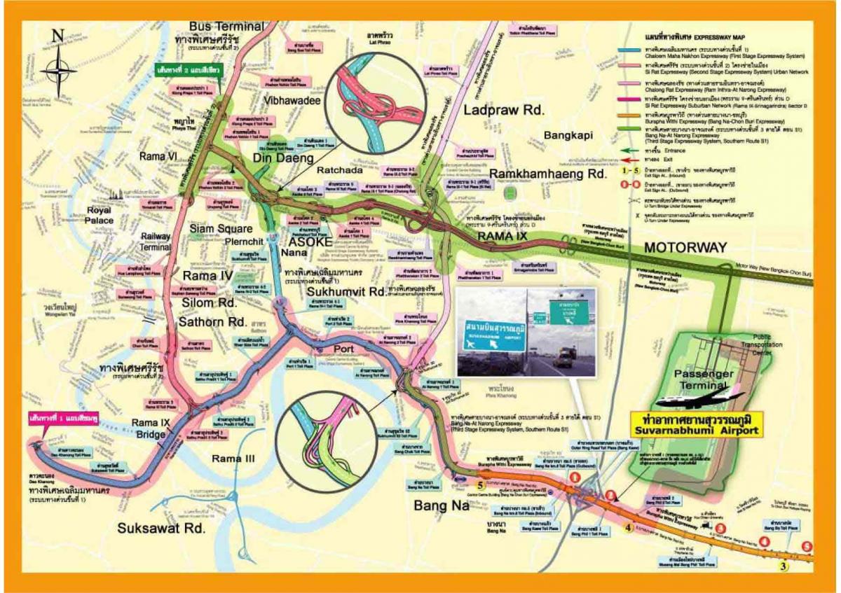 карта на Банкок магистрала