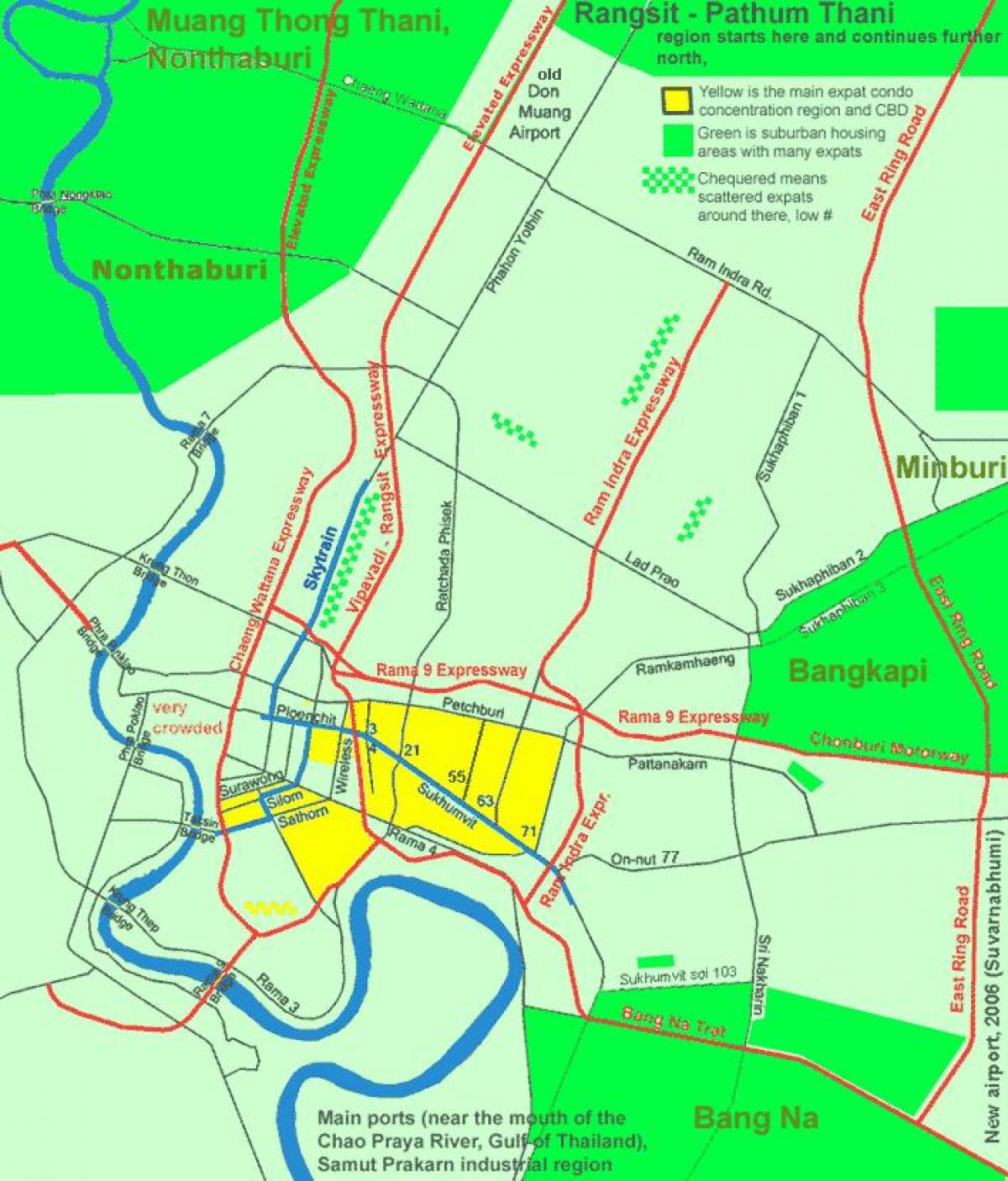 Банкок център на града карта