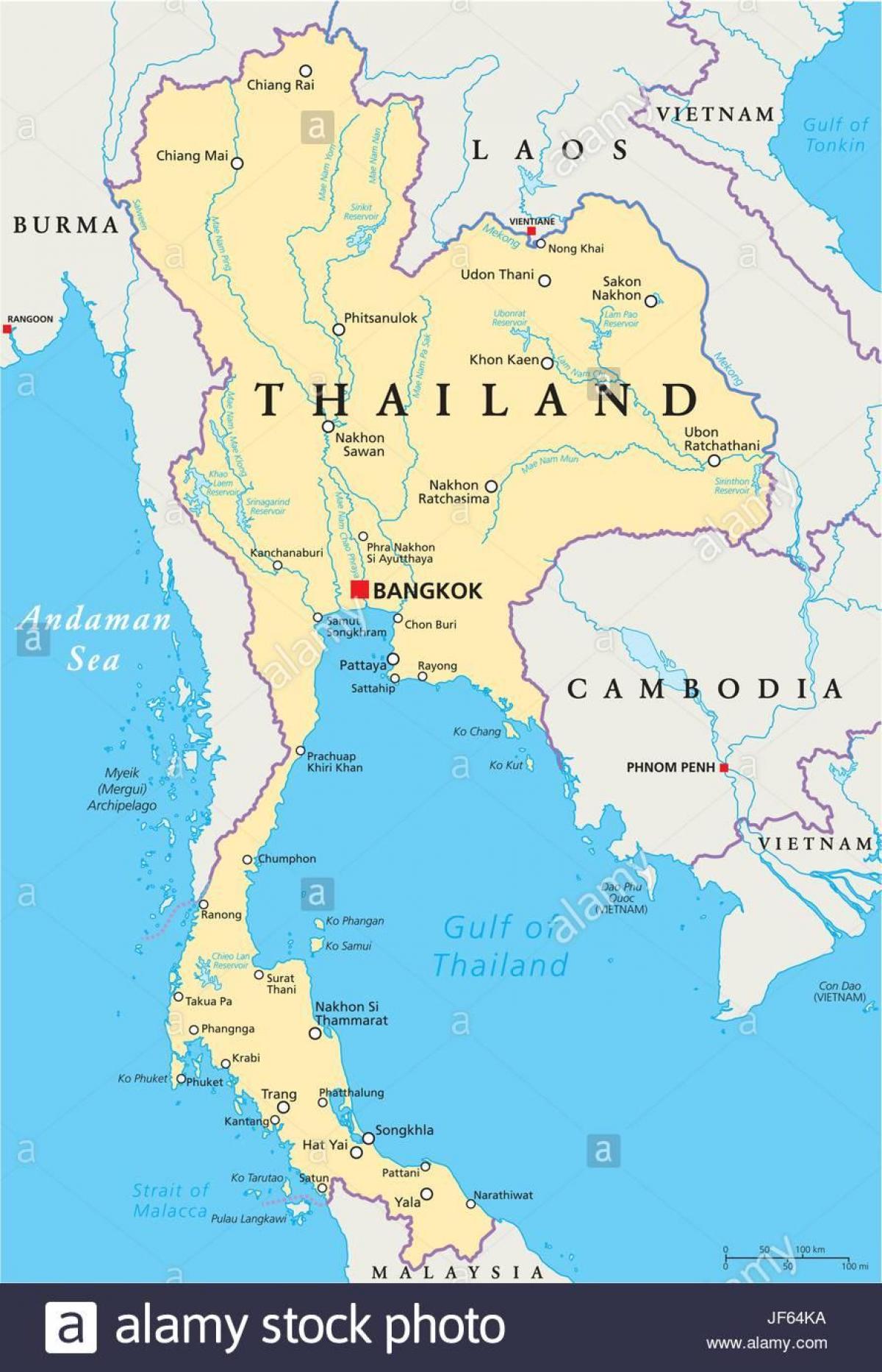 Банкок, Тайланд карта на света