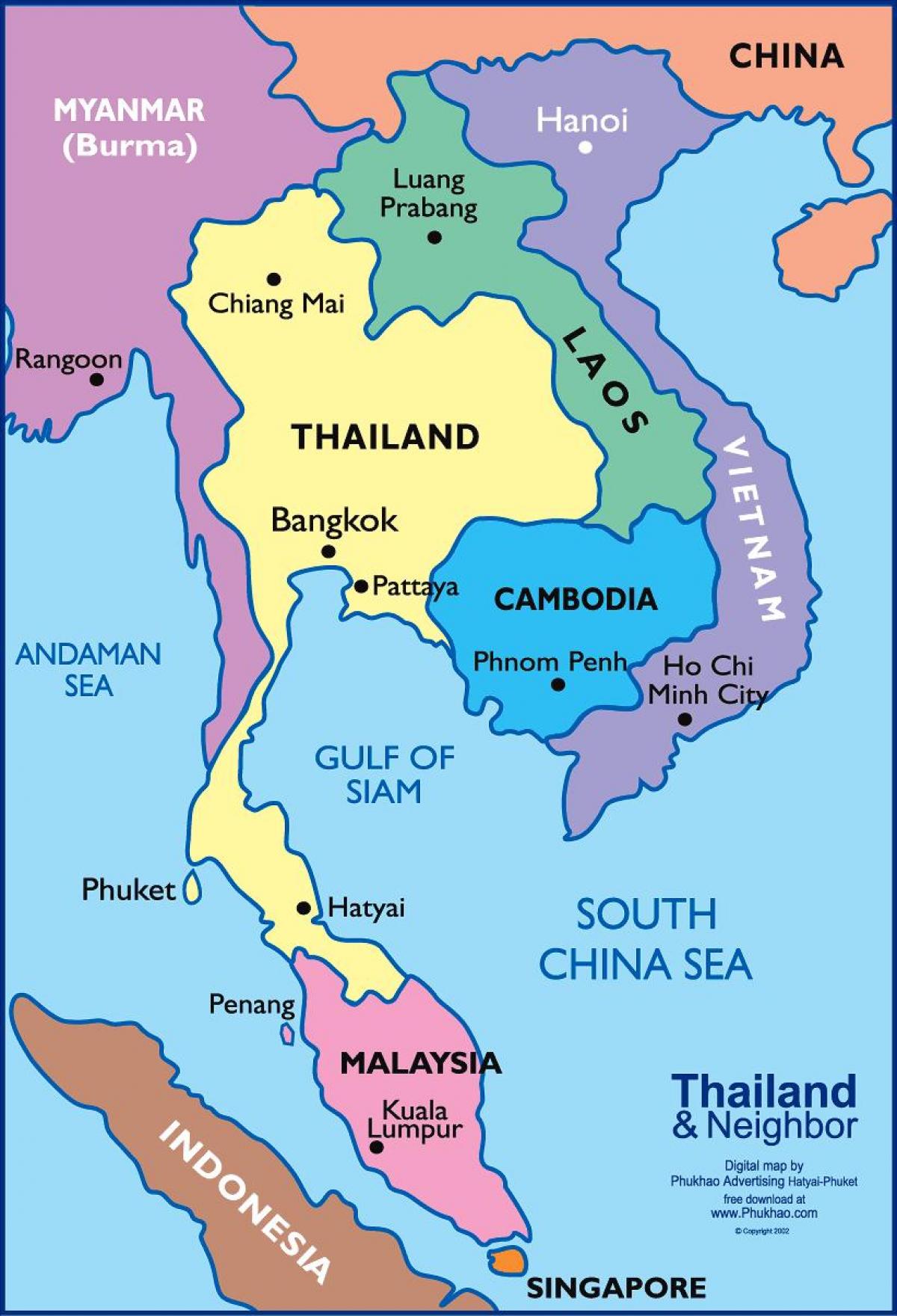 картата на Банкок, на разположение на