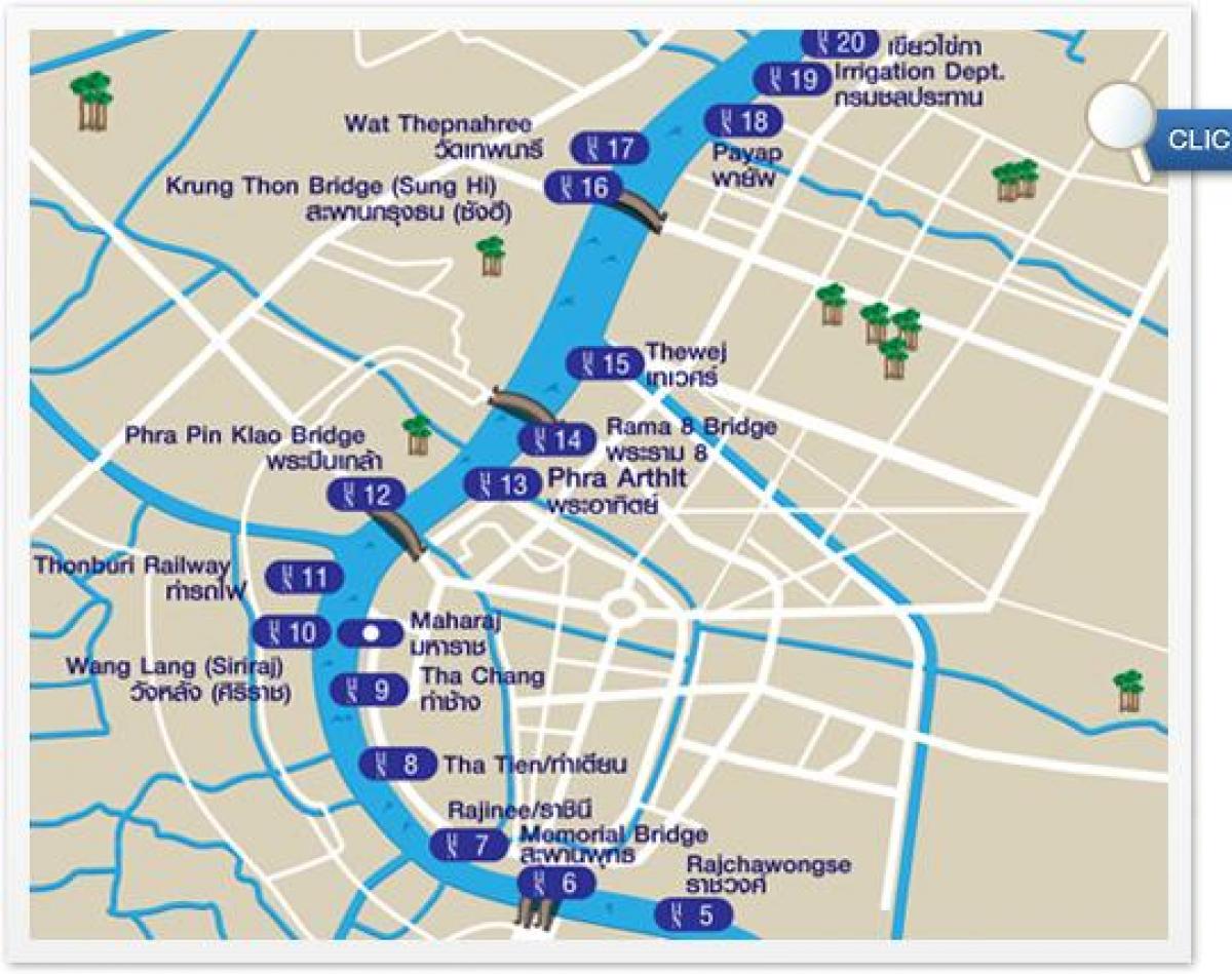 карта на река Банкок транспорт