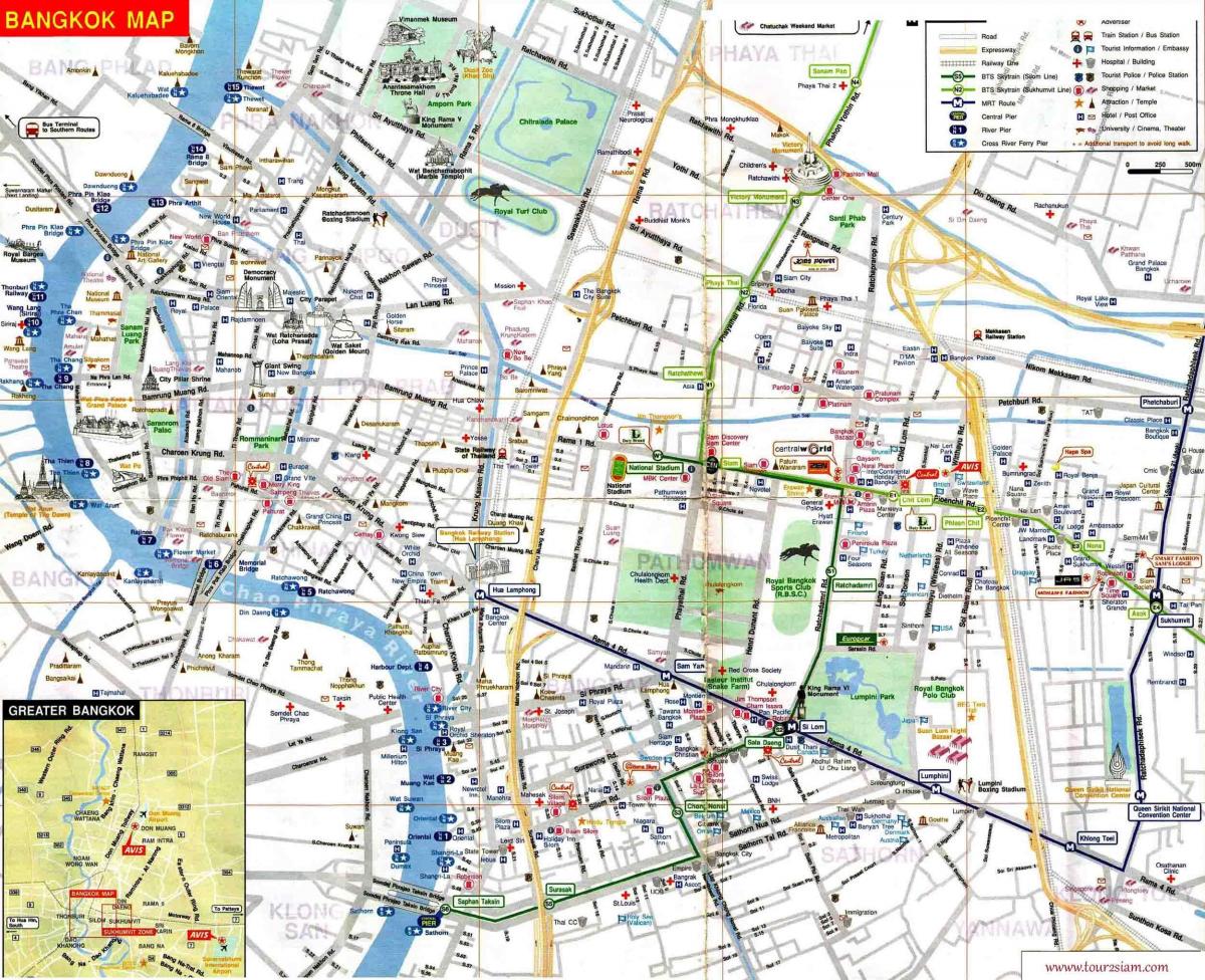 туристическа карта на Банкок и на английски