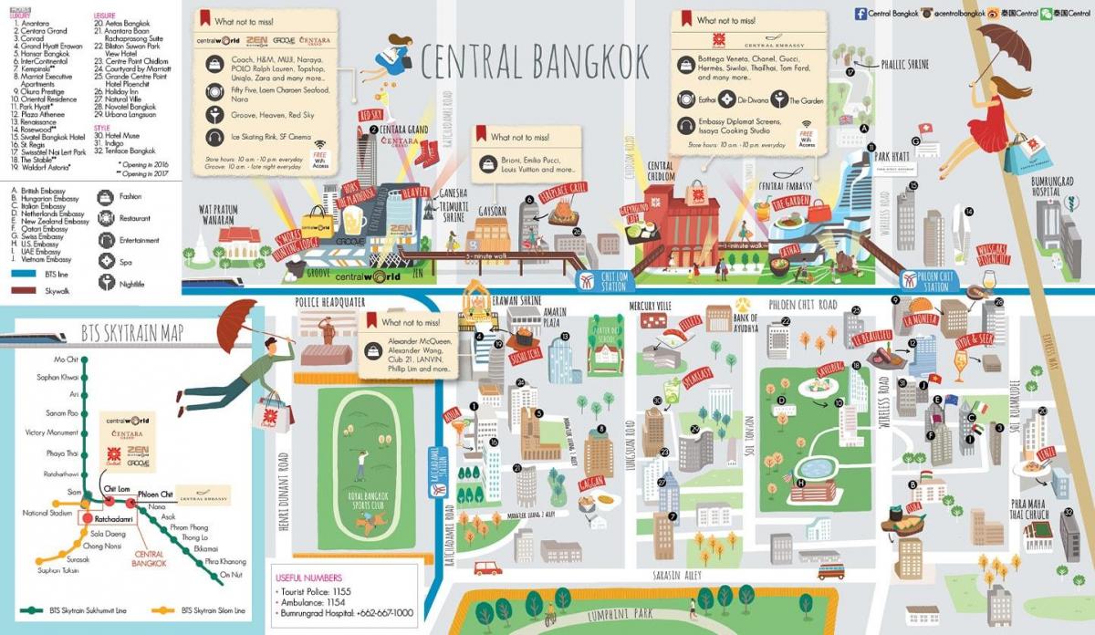 търговски център в Банкок на картата