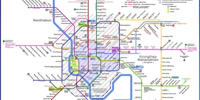 Автобус Банкок маршрут на картата