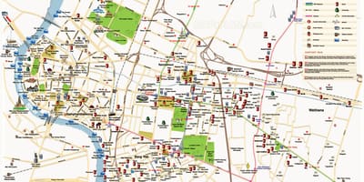 Основните забележителности на Банкок на картата