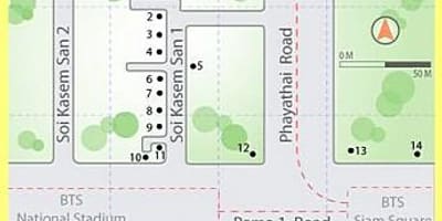 Търговски център mbk в Банкок картата