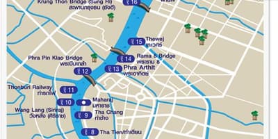 Карта на река Банкок експрес-моторна лодка